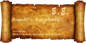 Bognár Euridiké névjegykártya